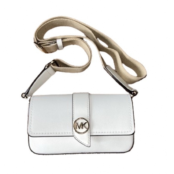 Michael Kors Greenwich Optic White leather sling crossbody NWT